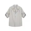 Yidao Vintage Verano 2026 Nueva Camisa de Manga Corta con Cuello Cubano de Gama Alta Marca de Moda Holgada Casual para el Trabajo