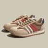 Tênis Feminino Forrest Gump com Blocos de Cor Primavera e Outono Novo Leve e Confortável Couro Genuíno Respirável Antiderrapante Waffle Casual Esportivo para Mulheres