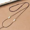 Colar Cordão Pingente Fino de Ágata Jade 1mm Tecido à Mão Nó Seguro Esmeralda Pingente para Homens e Mulheres com Corda Pendurar no Pescoço