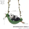 Lindo Colgante de Panda Padre e Hijo Flor de Jardín Villa de Jardín Paisaje de Tela Colgante Balcón Decoración de Animales Adornos Regalo