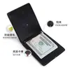 En stock Amazon billetera de cuero plegable corta con múltiples ranuras para tarjetas, soporte para tarjetas de hombre multifuncional anti-escaneo RFID