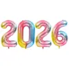 2026 Número 16 pulgadas 32 pulgadas 42 pulgadas Set de Globos de Número Año del Caballo Decoración de Celebración de Año Nuevo Globos de Papel de Aluminio