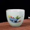 Taza Maestra de Cerámica Celadón, Taza Individual Sencilla para Sala de Té en Casa, Adecuada para Preparar y Beber Té, Taza de Té Pequeña