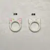 Anillo de Cuentas con Orejas de Gato DIY Cadena para Teléfono con Pintura en Spray y Laca Cadena Hecha a Mano Joyería Accesorios de Aleación Colgante Aleación de Zinc Laca