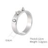 Anillo de Defensa Personal Antilobo Estilo Punk Europeo y Americano con 3 Púas, Anillo de Defensa de Emergencia, Joyería Electroplateada de 6 mm para Hombres y Mujeres Parejas