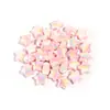 Flor Estrela de Cinco Pontas Colorida Revestida com UV Acrílica Contas Doces Cor Gradiente Furo Reto Contas Soltas Acessórios para Corrente de Celular DIY