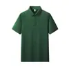 Estilo Novo de Verão 185g 60S Toque Fresco Cor Sólida Gola Lapela Manga Curta Camisa Polo Roupa de Trabalho Logo Bordado Personalizado