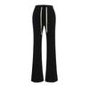 Calça Sexy Cintura Baixa Boca de Sino Garota Quente Verão 2025 Novo Cordão Cadarço Modelador Levanta Bumbum Calça Flare Calça Casual