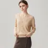 Cárdigan de cachemira con cuello en V 2026 Otoño/Invierno Nuevo Estilo para Mujer Color Sólido Capa Base Estilo Lindo Holgado Adelgazante Cálido Ropa de Abrigo