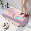 Tapete de Banheiro Absorbente de Urso de Desenho Animado Tapete de Chão de Lama Diatomácea para Casa Banheiro Entrada Secagem Rápida Antiderrapante Tapete de Pé