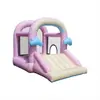 Castillo hinchable con tobogán de nube arcoíris de fábrica, habitación de trampolín hinchable para niños en casa, castillo hinchable pequeño