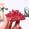 Adornos de Racimo de Cristal Rojo Galvanizado Natural de Alta Venta Transfronteriza, Racimos de Cristal de Piedra Cruda para Desmagnetización, Purificación y Artículos Decorativos al por Mayor