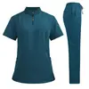 Uniforme de Enfermera, Bata Quirúrgica, Ropa de Quirófano, Bata de Aislamiento, Uniforme Unisex para Clínica Dental, Conjunto de Pantalón Largo y Manga Corta, Personal Médico