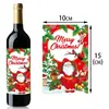 Decoração de Natal transfronteiriça adesivos para garrafas de vinho festa de feliz natal adesivos adesivos para garrafas de vinho