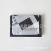 Cartera plegable de tela Oxford 600D de tres pliegues con logotipo serigrafiado, cartera plegable negra duradera de tres pliegues