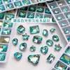 Piedras de Strass de Cristal Azul Hielo con Punta Trasera para Uñas, Accesorios de Diamante Grande con Forma de Mariposa Azul Lago con Baño de Rayo Ultra-Rápido