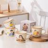 Taza familiar para padres, taza de cerámica, taza linda con corazón de niña, taza de dibujos animados, taza para pareja, taza para desayuno, taza para leche, venta al por mayor
