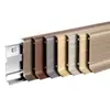 Rodapé Transfronteiriço de Liga de Alumínio Ultra-Estreito com Textura de Madeira Metálica, Rodapé Ultra-Fino para Uso Doméstico, 6/8cm, Venda Direta do Fabricante, Espessado
