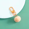 Llavero de Bola de Felpa Linda Colgante DIY Color Caramelo Hebilla de Puerta Accesorios de Joyería Colgante de Pompón de Piel Sintética de Conejo Venta al por Mayor