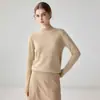 Suéter de cashmere com gola alta, novo estilo de inverno para mulheres, base lisa, justo, macio, de tricô, suéter curto