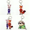 Chaveiro Acrílico Zootopia Periférico de Anime Cartoon Bidimensional Lembrança Pingente para Mochila de Estudante