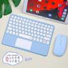 Para Celular Tablet PC Bluetooth Teclado Mouse Apple Samsung VIVO Chapéu Redondo Pequeno Idioma Toque Mudo