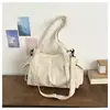 Bolsa Tote Simples de Grande Capacidade, Bolsa Transversal Plissada Moderna e Fashion, Bolsa de Ombro Casual Relaxada para Mulheres, Comércio Exterior