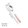 Fabricante Mango de Madera Cubiertos de Acero Inoxidable Madera Maciza Japonesa Cuchara Espesa Tenedor Palillos Cuchara para Helado Batidor Mini para el Hogar