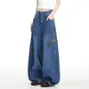 Diseño de estilo callejero retro americano, jeans holgados de pierna ancha hasta el suelo, pantalones banana, pantalones guadaña