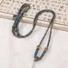 Cordón de colgante ajustable de ocho hebras en color degradado con nudo de diamante, cordón para colgar regalo hecho a mano de jade estilo chino