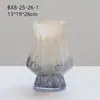 Jarrón Retro Europeo Fenton Vidriera Florero Contenedor para Arreglo Floral Hidropónico de Escritorio Decoración de Mueble de TV Entrada