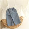 Calça Infantil Estilo Coreano ins Nova Outono para Meninos e Meninas e Bebês Tendência Casual Algodão Bolso Jeans Casual