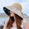 Sombrero de Sol para Mujer Plegable para Exteriores Protección UV Ala Ancha Sombrero de Pescador Sombrero para el Sol de Cara Venta al por Mayor