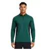 Camiseta de Manga Larga Kusen Cepillada para Hombre con Media Cremallera y Cuello Alto, Alta Elasticidad, Amigable con la Piel, Transpirable, Absorbe la Humedad, Capa Base para Deportes al Aire Libre