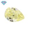 Anillo de piedra desnuda de circonita cúbica con forma de pera y corte de flor de hielo, con gema Huagang 9A, color amarillo ganso, con alto contenido de carbono y diamante, venta al por mayor principal.