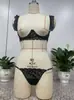Comercio Exterior Transfronterizo Conjunto Seductor de Dos Piezas con Ribete de Encaje Hueco