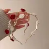 Faixa de Cabeça Love Rosa Feminina 2025 Novo Grampo de Cabelo com Pérolas High-End Elegante Moda Para Sair Mais Fácil de Combinar Faixa de Cabeça Acessórios de Cabelo