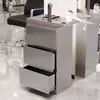 Barbearia Aço Inoxidável Gabinete para Corte de Cabelo Salão de Cabeleireiro Loja Armazenamento Simples Barbearia Gabinete de Ferramentas