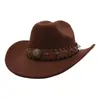 Aliexpress Amazon Novo Chapéu de Lã Estilo Étnico Chapéu Jazz Chapéu de Aba Larga Chapéu de Cowboy Ocidental Yzd057
