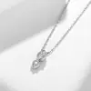 Collar de Plata de Ley S925 con Moissanita Completa Doble Gota de Agua Todo Plata 925 Cadena para Clavícula de Moissanita Venta al por Mayor de Punto Transfronterizo para Mujeres