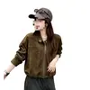 Chaqueta corta de moda retro Melard para mujer, nueva colección de otoño, chaqueta biker con cuello alto, estilo coreano, top versátil