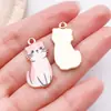 Impresión de Gota de Aceite Gato Lindo Colgante de Aleación Encanto de Gato Pulsera DIY Pendientes Collar Accesorios para Llaves