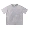 Camiseta Lavada com Efeito Desgastado Europeia e Americana Primavera e Verão Marca Tendência Manga Curta Algodão Puro Batik Retrô Flocos de Neve Fritos Top Solto