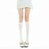 Calcetines Lolita Lazo Calcetines Hasta la Rodilla Calcetines a la Pantorrilla Gris Medias JK Mujeres Cinta Mariposa Medias