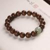 Sândalo dourado DIY criativo tecido Jade misto rosário 10mm contas de Buda anel único pulseira Mori para homens e mulheres