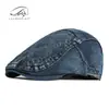 Moda Estilo Coreano Novo Chapéu Boina para Homens e Mulheres, Boné Bico de Pato Retrô Britânico, Chapéu de Pintor, Boné Forward em Sarja Lavada, Tendência