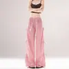 Pantalones Cargo tipo Paracaídas Estilo Americano, Pantalones Deportivos Finos para Jóvenes, Pantalones Casuales de Pierna Recta para Mujer Primavera/Verano, Pierna Ancha