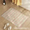 Tapete de Chão Absorvente de Lama Diatomácea Listrado Coreano para Banheiro Antiderrapante e Resistente a Manchas Tapete para Pés Tapete de Secagem Rápida para Porta de Banheiro Doméstico