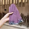 Luvas para Outono e Inverno Aquecimento e Proteção contra Frio Mais Veludo Laço Coração de Menina Luvas para Ciclismo e Direção Luvas com Tela Sensível ao Toque