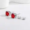 Pendientes de Plata de Ley S925 Chapada con Imitación de Moissanita de 1 Quilate, Pendientes de Diamante de Color de Cuatro Garras, Pendientes de Lujo Accesible
